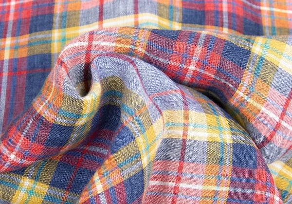 【SALE】パパスPapas リネンマドラスチェックチャイナボタン半袖シャツ 淡紺赤黄他 マルチL K-62958_011
