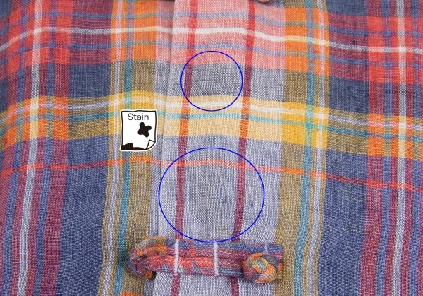 【SALE】パパスPapas リネンマドラスチェックチャイナボタン半袖シャツ 淡紺赤黄他 マルチL K-62958_008