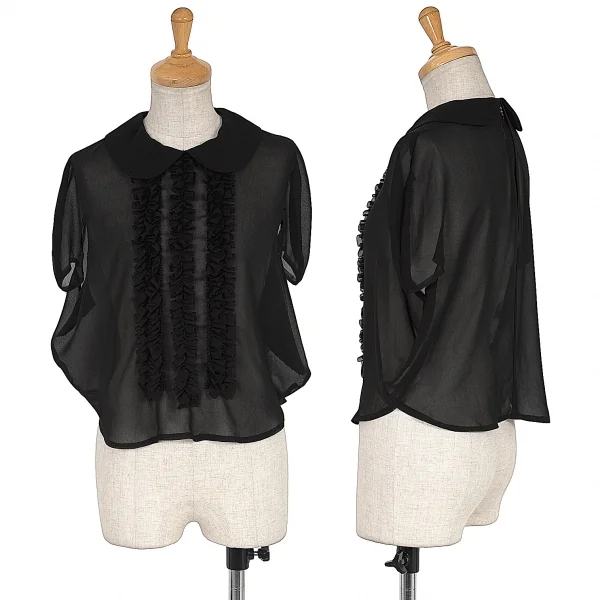 コムデギャルソンCOMME des GARCONS フリル装飾シフォンサークルシルエットブラウス