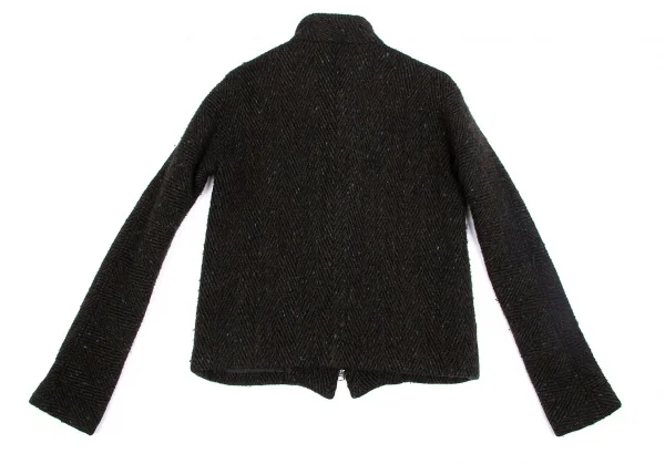 【SALE】ワイズY's ヘリンボーンダブルジップウールニットブルゾン カーキミックス2 K-63119_012