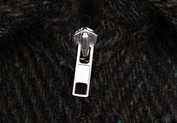 【SALE】ワイズY's ヘリンボーンダブルジップウールニットブルゾン カーキミックス2 K-63119_004