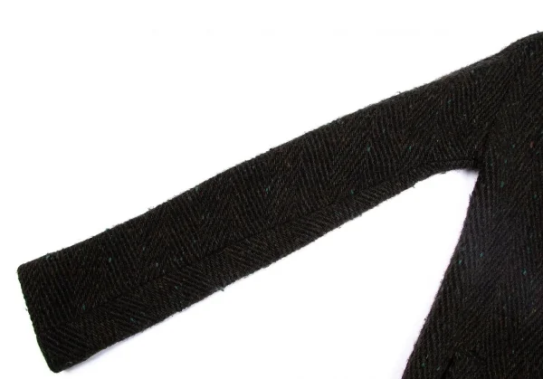 【SALE】ワイズY's ヘリンボーンダブルジップウールニットブルゾン カーキミックス2 K-63119_005