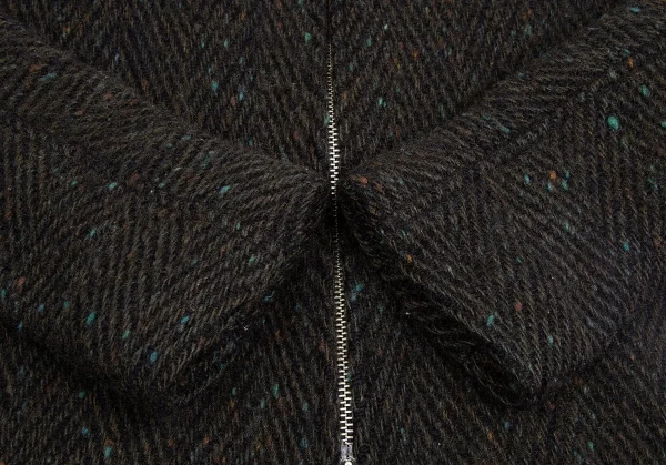 【SALE】ワイズY's ヘリンボーンダブルジップウールニットブルゾン カーキミックス2 K-63119_006