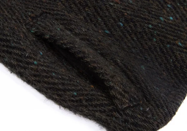 【SALE】ワイズY's ヘリンボーンダブルジップウールニットブルゾン カーキミックス2 K-63119_009