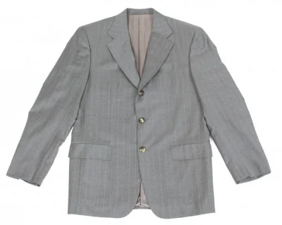 ヴァレンティノブティック VALENTINO BOUTIQUE SUPER 120's ウールストライプジャケット グレー