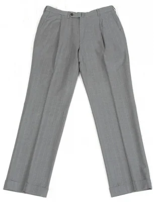 ヴァレンティノブティック VALENTINO BOUTIQUE SUPER 120's ウールストライプパンツ グレー