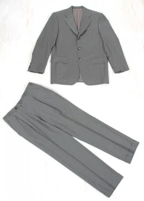 ヴァレンティノブティック VALENTINO BOUTIQUE SUPER 120's ウールストライプセットアップスーツ グレー