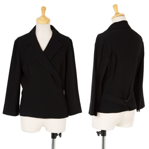 【SALE】レキップ ヨシエイナバL'EQUIPE YOSHIE INABA 混紡ラップデザインジャケット 黒38 K-63298_001
