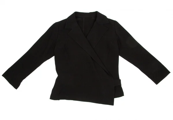 【SALE】レキップ ヨシエイナバL'EQUIPE YOSHIE INABA 混紡ラップデザインジャケット 黒38 K-63298_002