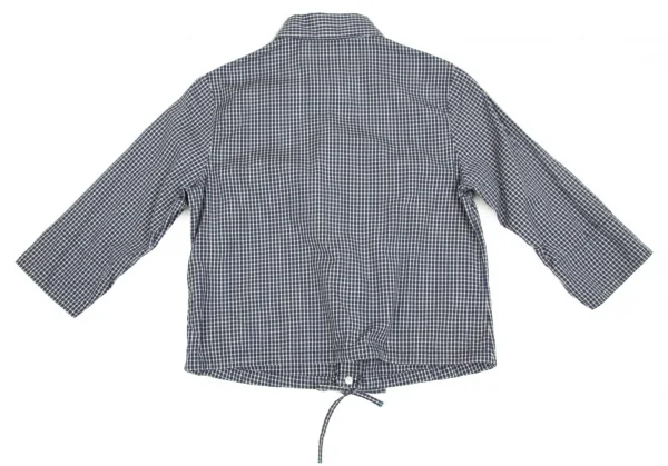 【SALE】45rpm コットンチェックフライフロントシャツ 紺白1 K-63303_011