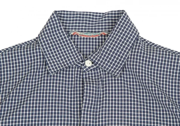 【SALE】45rpm コットンチェックフライフロントシャツ 紺白1 K-63303_003