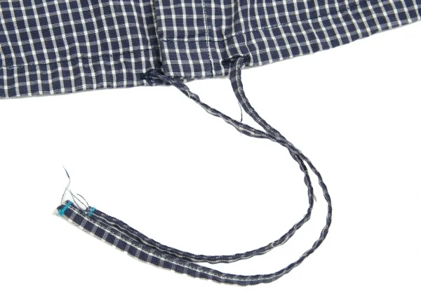 【SALE】45rpm コットンチェックフライフロントシャツ 紺白1 K-63303_009