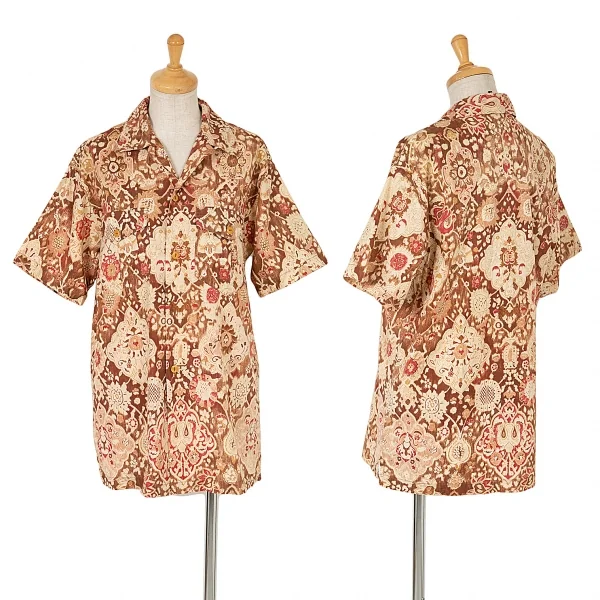 【SALE】ラルフローレンRALPH LAUREN コットン花柄オープンカラーシャツ レンガ7 K-63309_001