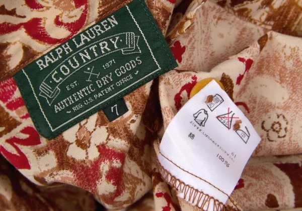 【SALE】ラルフローレンRALPH LAUREN コットン花柄オープンカラーシャツ レンガ7 K-63309_015