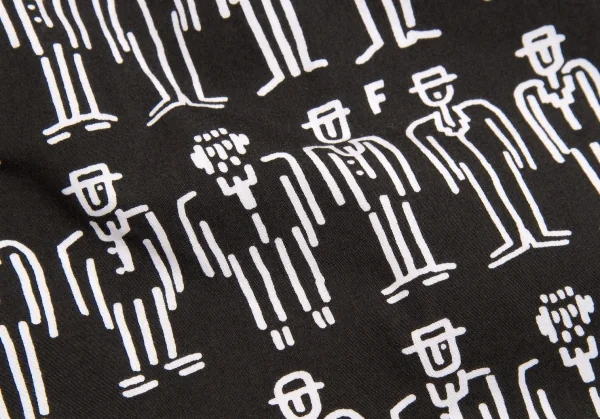 【SALE】ブラックコムデギャルソンBLACK COMME des GARCONS 人プリント長袖シャツ 黒白S K-63343_017