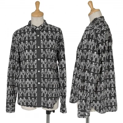 【SALE】ブラックコムデギャルソンBLACK COMME des GARCONS 人プリント長袖シャツ