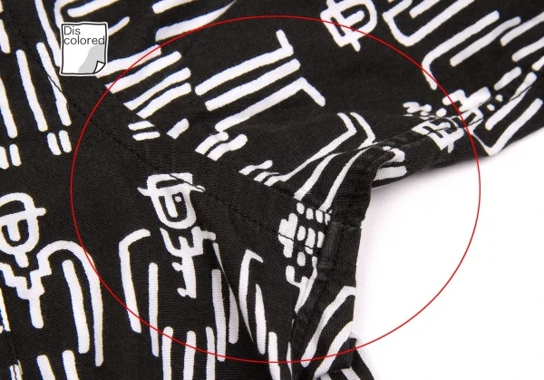 【SALE】ブラックコムデギャルソンBLACK COMME des GARCONS 人プリント長袖シャツ 黒白S K-63343_005