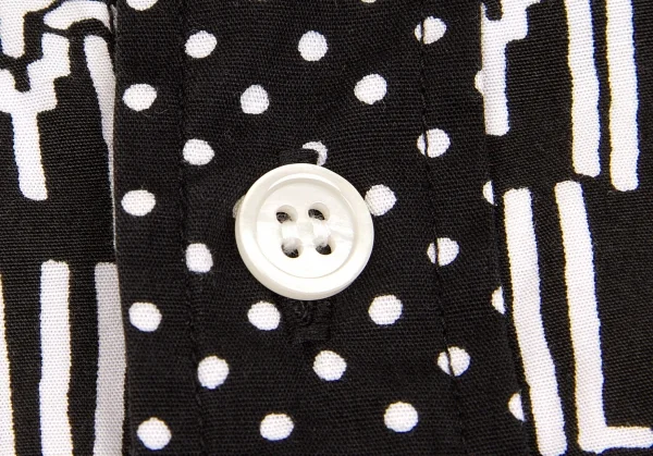 【SALE】ブラックコムデギャルソンBLACK COMME des GARCONS 人プリント長袖シャツ 黒白S K-63343_008