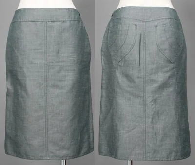 ヴァレンティノ ローマ VALENTINO ROMA 綿麻デザインスカート グリーン