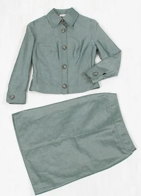 ヴァレンティノ ローマ VALENTINO ROMA 綿麻デザインスーツ グリーン