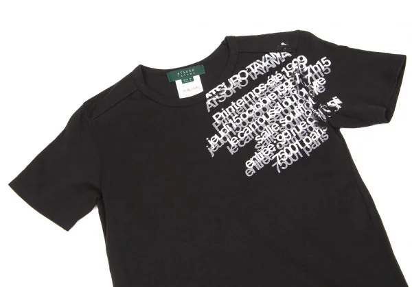 【SALE】アツロウタヤマATSURO TAYAMA レタリングプリントTシャツ 黒36 K-63358_002