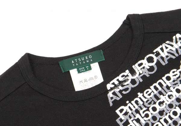 【SALE】アツロウタヤマATSURO TAYAMA レタリングプリントTシャツ 黒36 K-63358_003