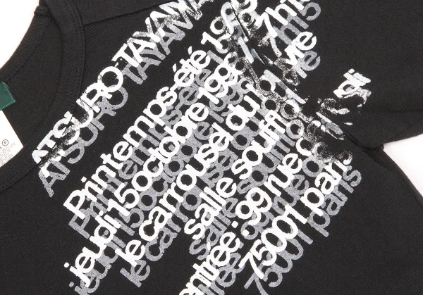 【SALE】アツロウタヤマATSURO TAYAMA レタリングプリントTシャツ 黒36 K-63358_004
