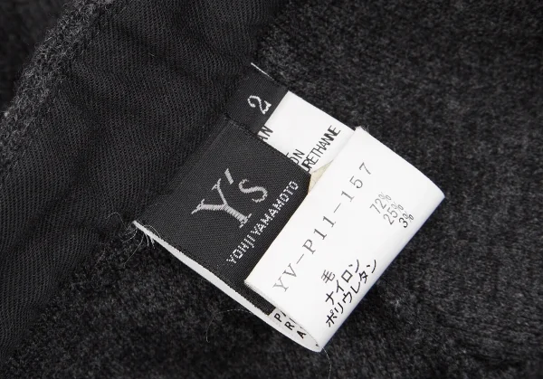 【SALE】ワイズY’s リブニットパンツ 濃グレー3 K-63401_011