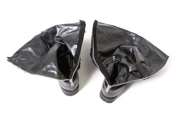 【SALE】リミフゥLIMI feu ベロアシャーリングロングブーツ 黒L（24.5位） K-63480_007