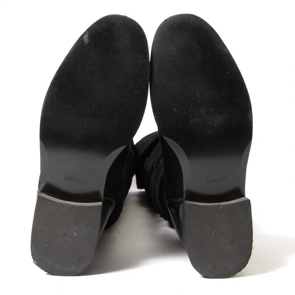 【SALE】リミフゥLIMI feu ベロアシャーリングロングブーツ 黒L（24.5位） K-63480_008