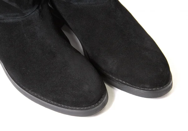 【SALE】リミフゥLIMI feu ベロアシャーリングロングブーツ 黒L（24.5位） K-63480_009