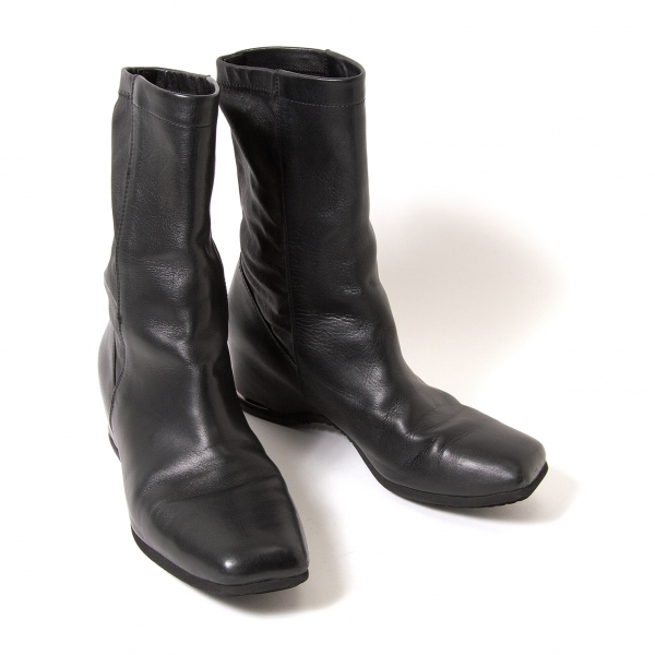 イッセイミヤケISSEY MIYAKE インヒールレザーブーツ 黒25 | DC 