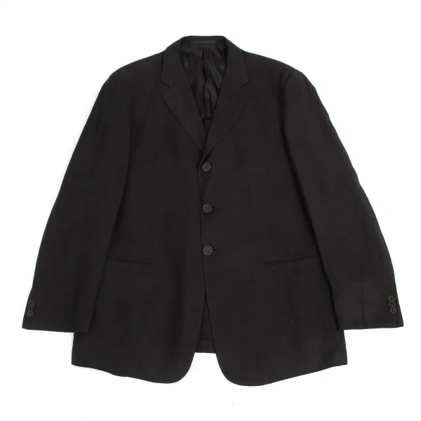 【SALE】ジョルジオ アルマーニGIORGIO ARMANI ウールコットン3Bテーラードジャケット 墨黒52 K-63674_001