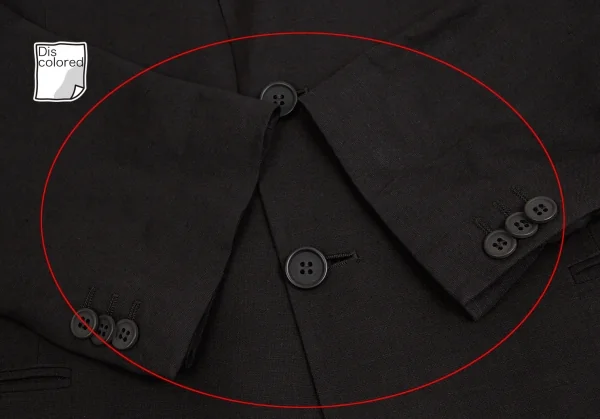 【SALE】ジョルジオ アルマーニGIORGIO ARMANI ウールコットン3Bテーラードジャケット 墨黒52 K-63674_006