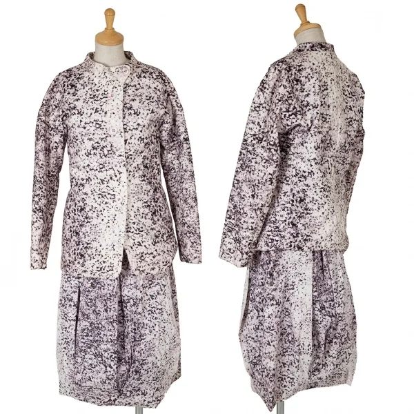 【SALE】イッセイミヤケISSEY MIYAKE コットンマーブル柄ジャケット 淡ピンク2 K-63707_014