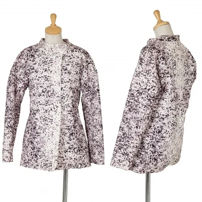 【SALE】イッセイミヤケISSEY MIYAKE コットンマーブル柄ジャケット 淡ピンク