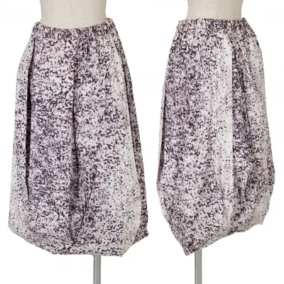 イッセイミヤケISSEY MIYAKE コットンマーブル柄スカート 淡ピンク