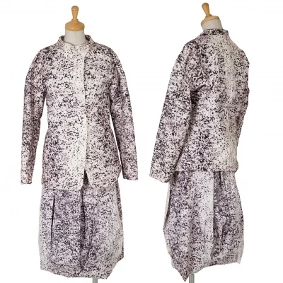 イッセイミヤケISSEY MIYAKE コットンマーブル柄セットアップ 淡ピンク