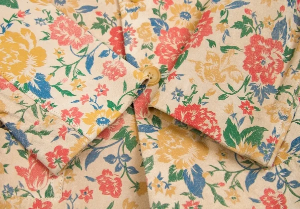 【SALE】ワイズY's ピッグスウェード花柄ロングジャケット ベージュ他3 K-63719_010