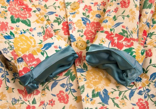 【SALE】ワイズY's ピッグスウェード花柄ロングジャケット ベージュ他3 K-63719_011