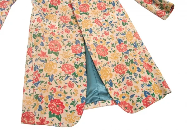 【SALE】ワイズY's ピッグスウェード花柄ロングジャケット ベージュ他3 K-63719_012