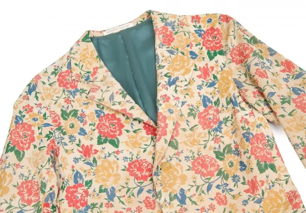 【SALE】ワイズY's ピッグスウェード花柄ロングジャケット ベージュ他3 K-63719_003