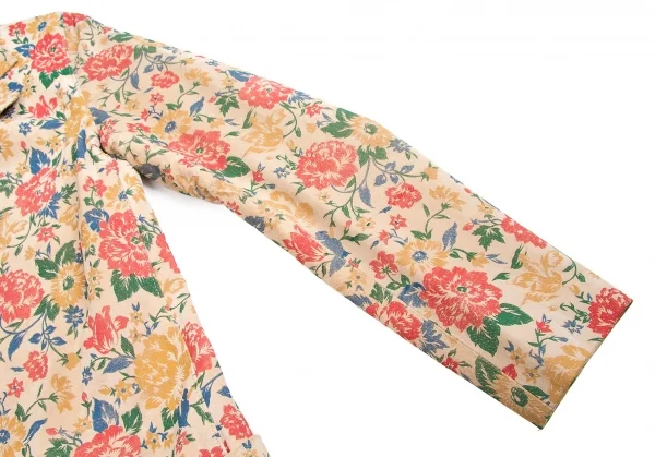 【SALE】ワイズY's ピッグスウェード花柄ロングジャケット ベージュ他3 K-63719_008