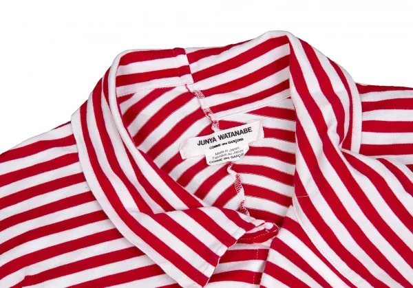 【SALE】ジュンヤワタナベ コムデギャルソンJUNYA WATANABE COMME des GARCONS コットンボーダースタンドカラーカーディガン 赤白M位 K-63775_004