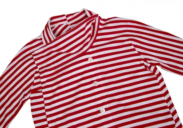 【SALE】ジュンヤワタナベ コムデギャルソンJUNYA WATANABE COMME des GARCONS コットンボーダースタンドカラーカーディガン 赤白M位 K-63775_005