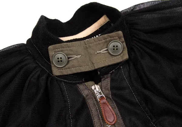 【SALE】ジュンヤワタナベ コムデギャルソンJUNYA WATANABE COMME des GARCONS ナイロンメッシュミリタリーブルゾン 黒カーキS K-63778_005