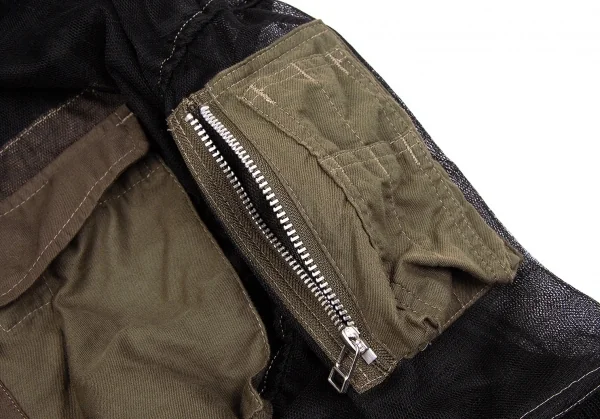 【SALE】ジュンヤワタナベ コムデギャルソンJUNYA WATANABE COMME des GARCONS ナイロンメッシュミリタリーブルゾン 黒カーキS K-63778_009