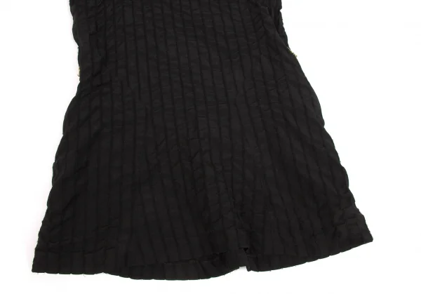【SALE】ジャンポールゴルチエ ファムJean Paul GAULTIER FEMME ウールナイロンシャーリングストライプノースリーブワンピース 黒40 K-63840_005
