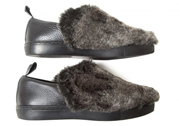 【SALE】ヨウジヤマモトディスコード Yohji yamamoto discord ファースリッポン 黒グレー2(23位) K-63850_004