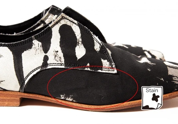 【SALE】ヨウジヤマモトディスコード Yohji yamamoto discord グラフィックキャンバススリッポン 黒白2（22.5位） K-63851_011